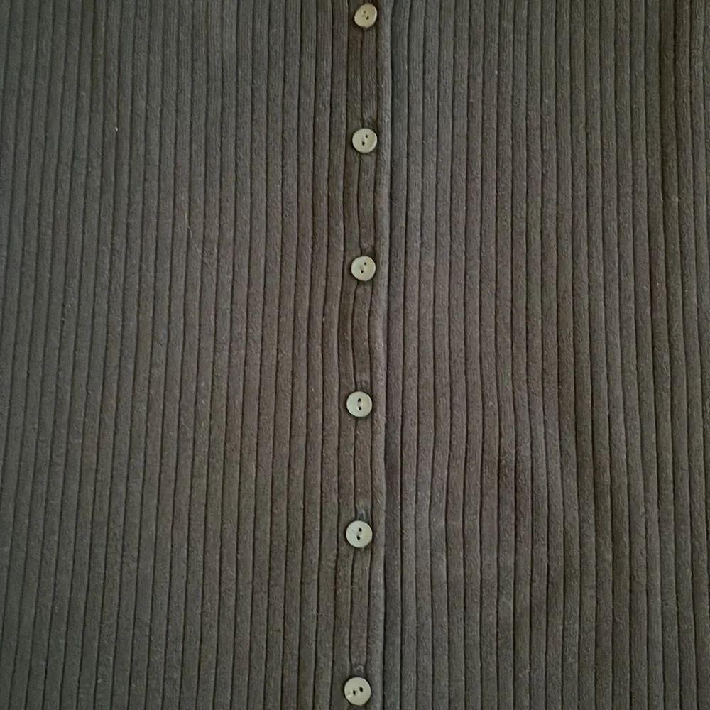 Madewell Black ribbed shirt sleeve button front dress, xs - Picture 3 of 4